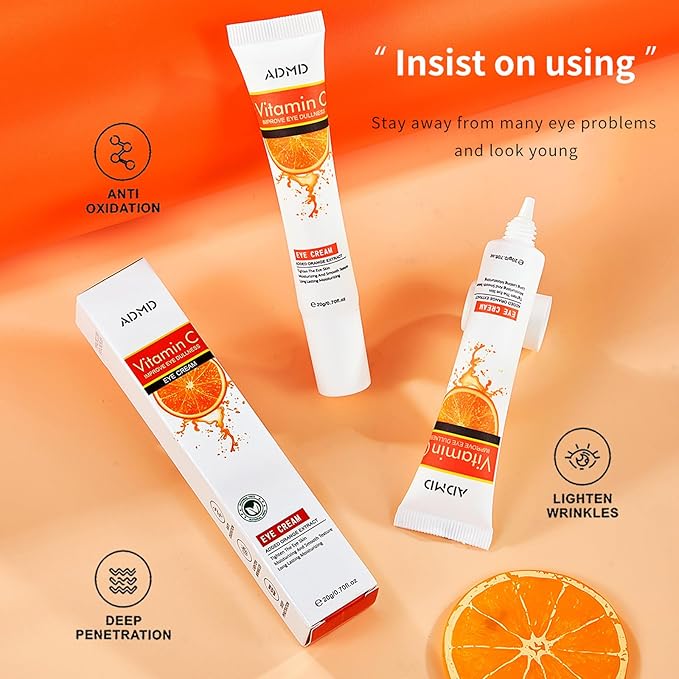 Eye Cream Vitamin C Eye Care Anti-Aging Against Wrinkles and Dark Circles Effective Anti-Aging Moisturizes Reduces Puffiness Dark Circles-VivaGrace Women