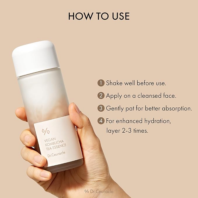 Dr.Ceuracle Vegan Kombucha Tea Essence - Hydrating Milky Toner with Kombucha Tea Extract, Centella Asiatica, Ceramide, Korean Skincare (150 ml / 5.07 fl. oz.)-VivaGrace Women