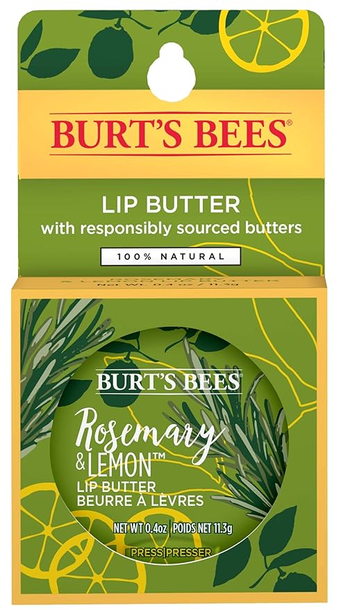 Burts Bees Rosemary and Lemon Lip Butter Unisex Lip Balm 0.4 oz-VivaGrace Women