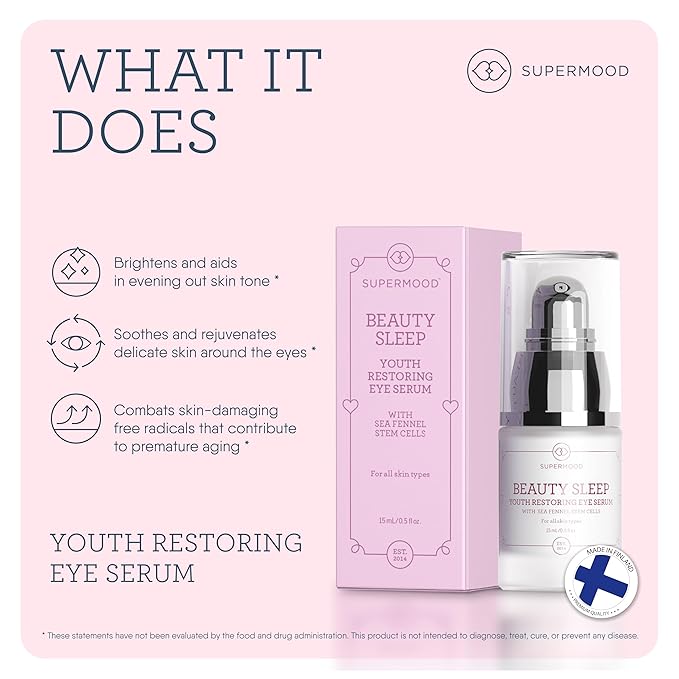 Overnight Eye Serum - Under Eye Serum for Night Time w. Hydrating Elderberry & Sea Fennel Stem Cells, Reduces Under-Eye Bags & Wrinkles, Anti-Aging Eye Serum-VivaGrace Women