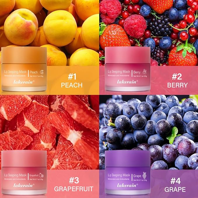 Hydrating Lip Sleeping Mask, Long Lasting Hydrating Night Lip Balms for Intensive Moisturizing and Care, Prevention Dry and Crack (GRAPEFRUIT) 0.7 OZ-VivaGrace Women