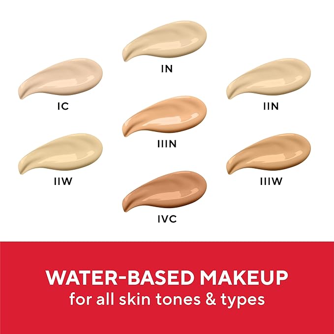 Mirabella Skin Tint Creme Liquid Foundation Makeup, Oil-Free Mineral Foundation for Medium Coverage - w/Hyaluronic Acid, Squalane, & Allantoin for All Skin Types - IC Cool-VivaGrace Women