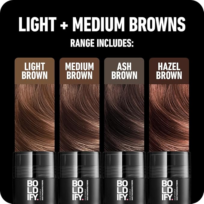 Boldify Hair Fibers Color Sample Kit - Fill In Thinning and Fine Hair for an Instantly Fuller, Thicker Look - 14 Shades for Women & Men - Light + Medium Browns-VivaGrace Women