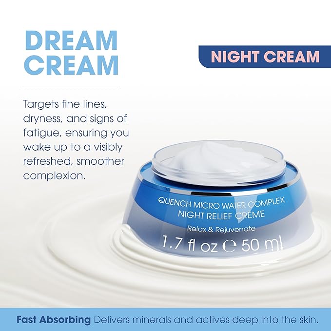 Quench 7 Piece Skincare Set - Japanese Onsen Volcanic Hydration and Anti Aging Skin Care Set with Cleanser, Facial Peel, Moisturizer, Night Cream-VivaGrace Women