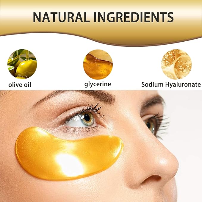 Under Eye Patches for Dark Circles and Puffy Eyes (30 Pairs), 24K Gold Eye Masks for Reducing Wrinkles and Fine Lines Under eye, Collagen Eye Gel Pads Improve and Firm Eye Skin, Natural Extract-VivaGrace Women