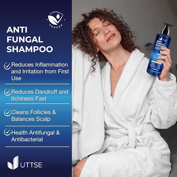 Anti-Fungal Shampoo for Scalp Psoriasis: Dandruff Shampoo for Folliculitis and Seborrheic Dermatitis - Relieves Itchy & Dry Scalp - 300 mL / 10.1 fl.oz-VivaGrace Women