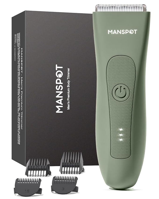 MANSPOT Manscape Hair Finishing Trimmers, Pubic Hair Trimmer for Men and Women, Electric Ball Trimmer Pubic Shaver,Hypoallergenic Ceramic Blade Heads,Waterproof Wet/Dry Groin Shaver,20 Times Usage-VivaGrace Women