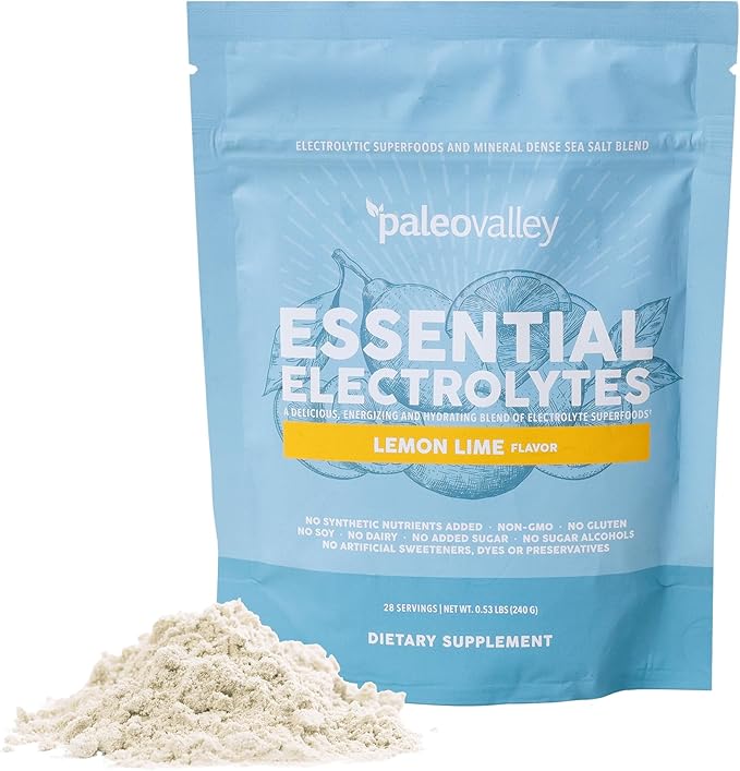 Paleovalley Essential Electrolytes Powder - Full Spectrum Lemon Lime Electrolyte Powder for Hydration, Energy and Muscle Recovery - No Sugar Added - 28 Servings-VivaGrace Women