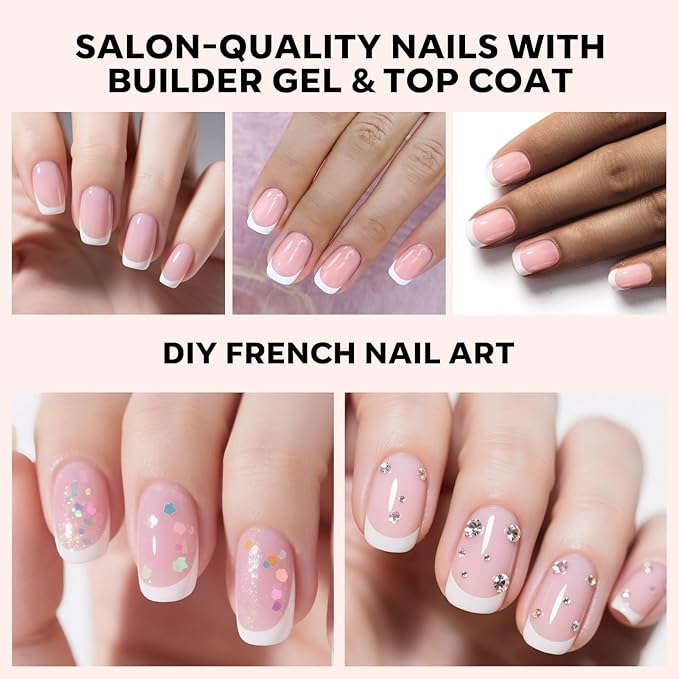 modelones French Tip Press on Nails, 150Pcs Extra Short Square Fake Nails with Nail Box, Pink Gel Nail Tips for Women, Soft Glue-On Nails for Natural Salon Look, DIY Nail Art Kit (15 Sizes)-VivaGrace Women