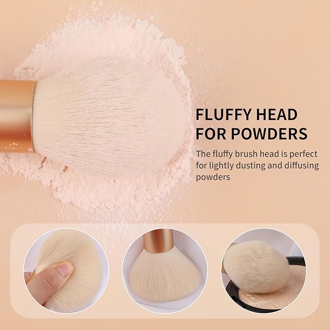 DUcare Tapered Blush Brush for Cheeks - Pointed Powder Brush for Light Application, Multi-Purpose Makeup Brushes Perfect for Highlighting, Defining, Sculpting, and Contouring-VivaGrace Women