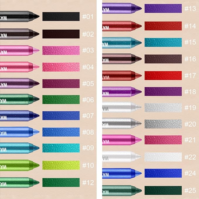3 Colorful Eyeliner Pen Set, Eye Shadow Pencil, Pearl Eyeliner Kit Metallic Glitter Eye liner Pencil for Women Eye&Lip Liner Professional Eye Makeup Set Colorful Eye Color (3PCS A)