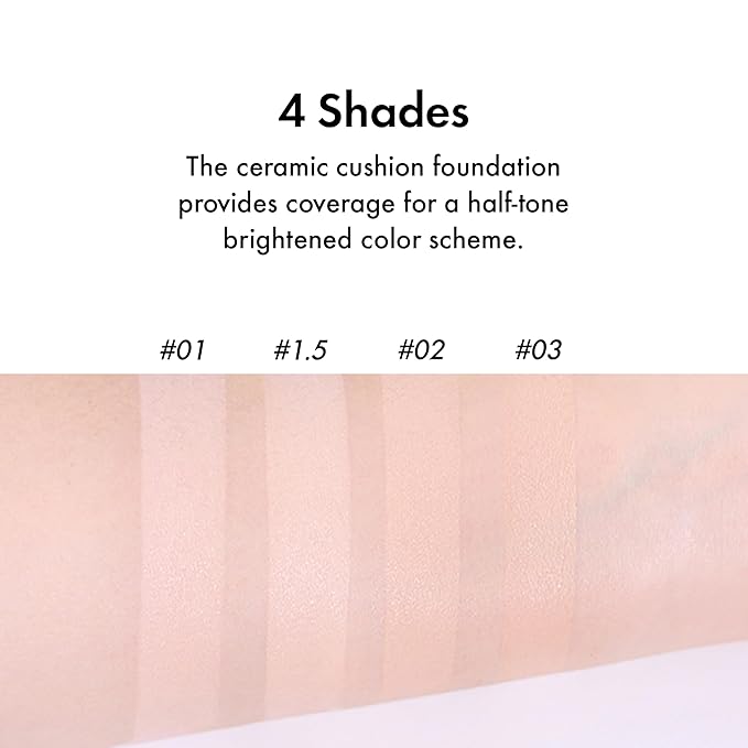 Amuse SEOUL Ceramic Skin Perfector Cushion Foundation Refill | Long-lasting, Lightweight, Semi-matte, Flawless Coverage, Hypoallergenic, Korean Beauty, Vegan(15g / 0.52 oz.) ([Refill] 02 HEALTHY)-VivaGrace Women