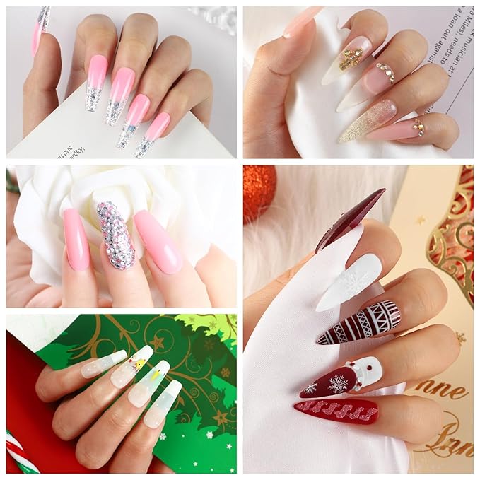 COSCELIA Poly Nail Gel Kit Starter Kit with U V Lamp 3PC Coscelia Poly Extension Gel for Beginners Clear Pink White Nail Art Quick Building Gel Manicure Kits Gift for Women DIY at Home-VivaGrace Women