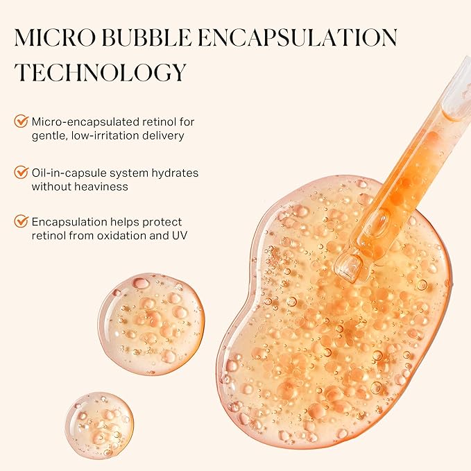 1% Retinol Face Oil with Firming, Smoothing & Glowing– Retinol Serum for Face, Lightweight Squalane Facial Oil for Fine Lines, Texture & Anti-Aging, Gentle for All Skin 1.01 fl oz-VivaGrace Women