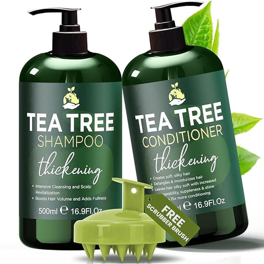Tea Tree Shampoo & Conditioner Set | Thinning Hair Loss Treatments for Men and Women | Soothes Itchy Scalp & Dandruff | Boosts Hair Growth & Reduces Hair Loss | Sulfate & Paraben Free-VivaGrace Women