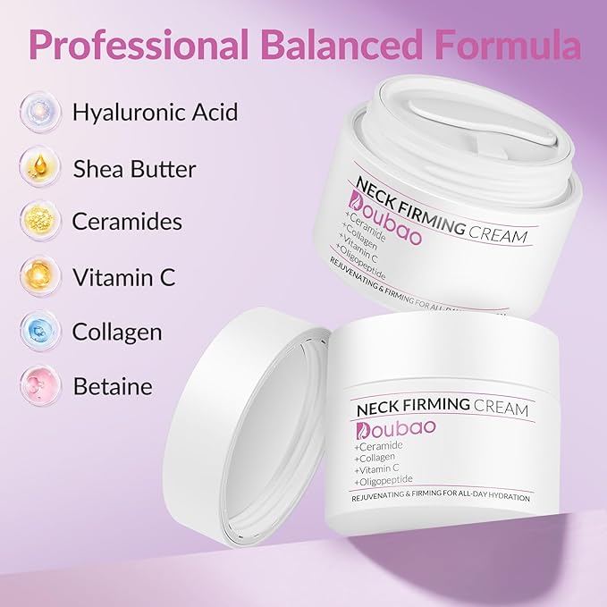 Neck Firming Creams for Tightening and Firming, Moisturizer Face Cream with Collagen, Hyaluronic Acid, Day & Night Anti-Aging Skin Tightening Cream Neck, Décolleté & Face – 1.7Fl Oz-VivaGrace Women