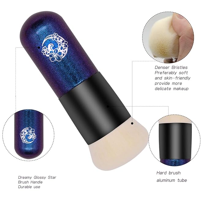 ENERGY Foundation Makeup Brush With Brush Clean Flat Top Kabuki for Face - Perfect For Blending Liquid, Cream or Flawless Powder Cosmetics - Buffing, Stippling, Concealer - Premium Quality Synthetic Dense Bristles-VivaGrace Women
