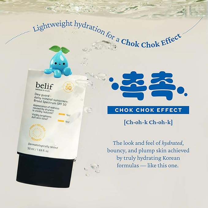 belif Dew Guard - Daily Mineral sun SPF 50 Hydrating Niacinamide Sunscreen (1.69 fl. oz) - Daily Broad Spectrum, Reduces Redness, No-White Cast, Non-Greasy, Korean Skincare-VivaGrace Women