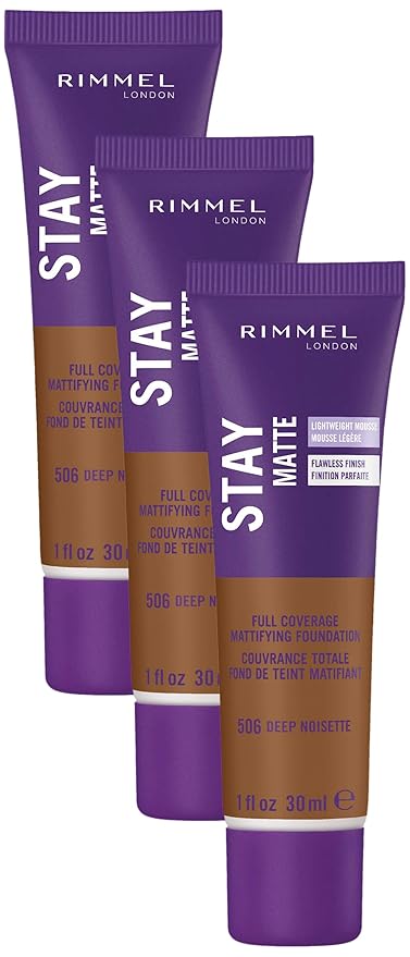 Rimmel Stay Matte Foundation, Deep Noisette, 1 Fluid Ounce (Pack of 3)-VivaGrace Women