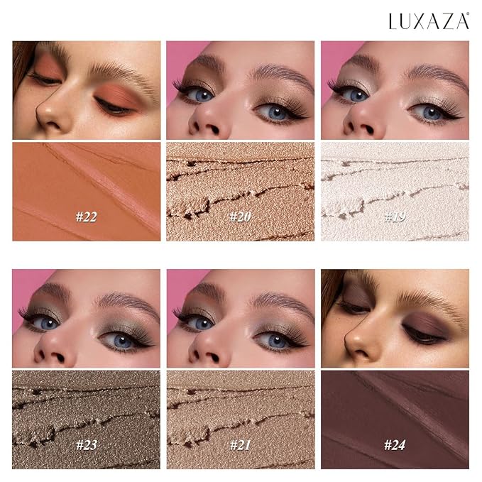Neutral Eyeshadow Stick Makeup Set, Metallic Shimmer Matte Cream Eye Shadow Eyeliner Brightener Pencil Crayon - Cinnamon Coco-VivaGrace Women