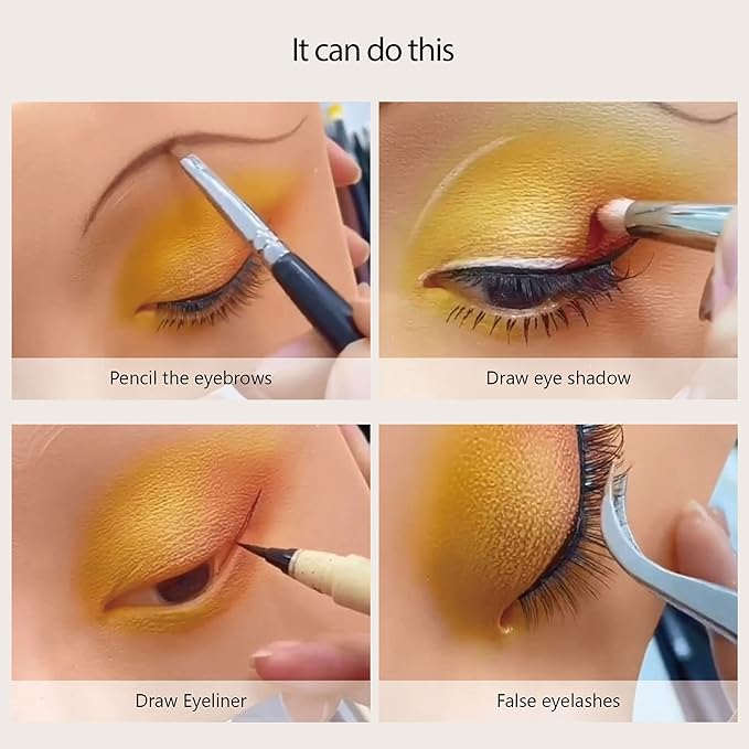 Makeup Practice Face, Bueuo 3 Pcs Makeup Practice Board Makeup Mannequin Face 3D Realistic Pad for Makeup Artist Makeup Beginner Self-taught or Professional Enthusiasts-VivaGrace Women