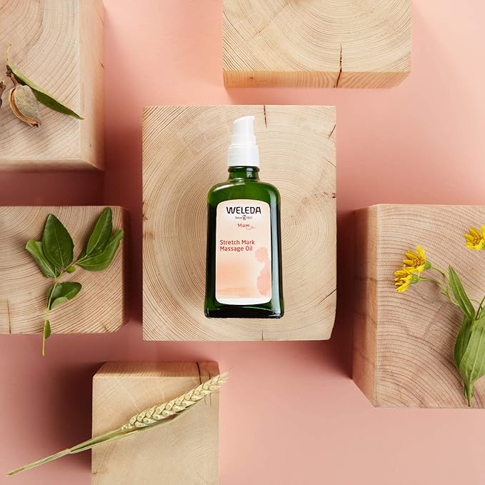 Weleda Stretch Mark Pregnancy Massage Oil, 3.4 Fluid Ounce, Plant Rich Oil with Vitamin E, Sweet Almond, Jojoba and Arnica Oils-VivaGrace Women