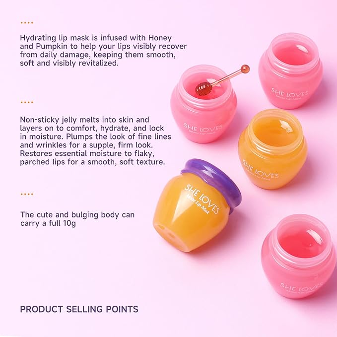 Sakura & Honey Lip Mask with Stick, Day & Night Repair Deep Moisture and Fade Lip Lines, Rich in Vitamin E & Cherry Blossom Extract Beeswax Essence Natural Lip Enhancer Care Sleeping Lip Mask-VivaGrace Women