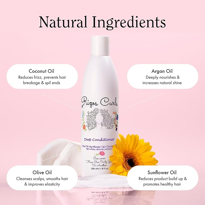 Rizos Curls Trio Bundle, Hydrating Shampoo & Deep Conditioner & Curl Cream Bundle, Gently Cleanse and Hydrate Curly Hair, Style & Define Curls for Frizz Free Volume, For All Curl Patterns 2a - 4c-VivaGrace Women