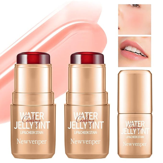 2PCS Jelly Blush Stick, Multi-Purpose Lip & Cheek Stick, Waterproof jelly tint, Moisturizing Cooling Water Jelly Tint Long Lasting cheek stain & lip tint for Women and Girls 02#-VivaGrace Women