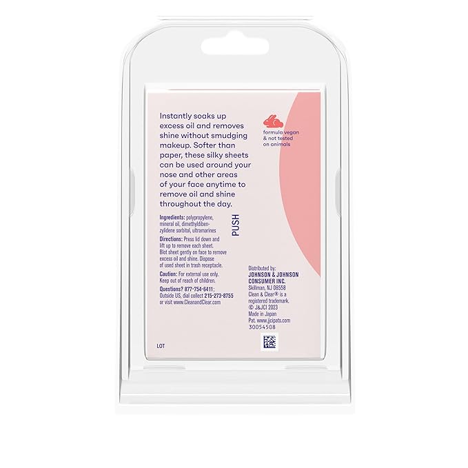 Clean & Clear Oil Absorbing Facial Sheets, Portable Blotting Papers for Face & Nose, Absorbing Blotting Sheets for Oily Skin to Instantly Remove Excess Oil & Shine, 3 x 50 ct-VivaGrace Women