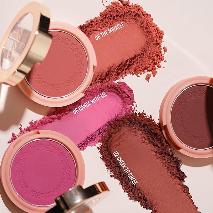 Oulac Plummy Brown Blush Makeup Powder| Rich Color Cream Blush Blendable| Natural Matte Tan Skin| Vegan &Cruelty-Free | 02 Cheek to Cheek 4.8g-VivaGrace Women