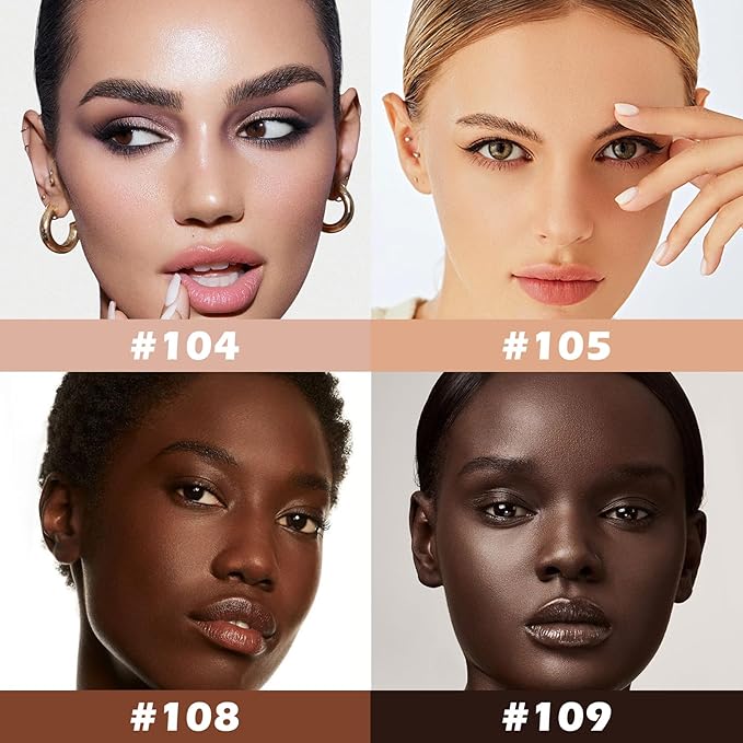 Boobeen Liquid Full Coverage Foundation, Concealer Cream Foundation, Lightweight Buildable Foundation for Smoother Skin, Matte Long Lasting, Flawless Base Makeup Natural Glowing Finish-VivaGrace Women