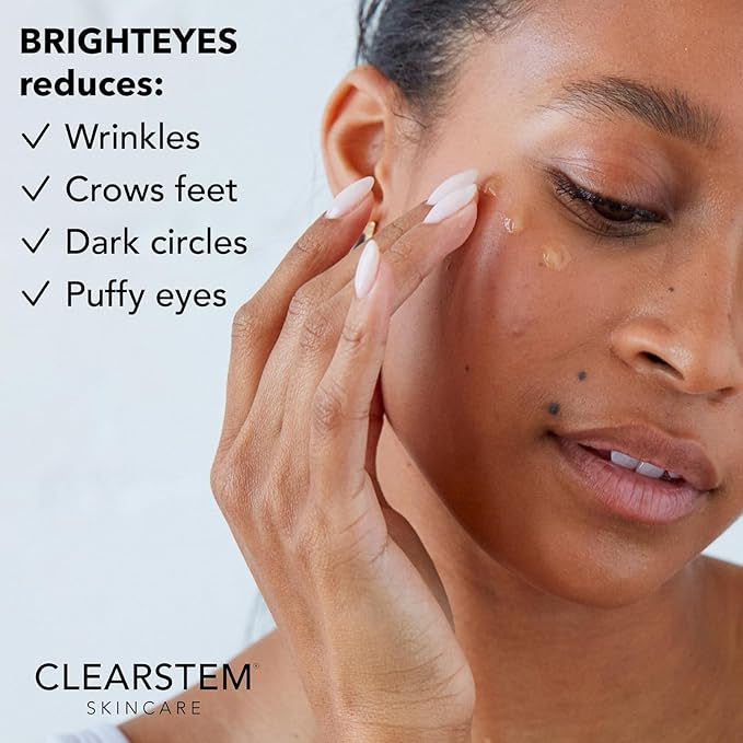 CLEARstem - BRIGHTEYES - Nourishing Anti-Aging Eye Gel - For Puffy Eyes, Crow's Feet, & Dark Circles - Made with Collagen, Stem Cells, Peptides & Aloe Vera - Vegan - Gluten Free - Men & Women - 0.6 oz-VivaGrace Women