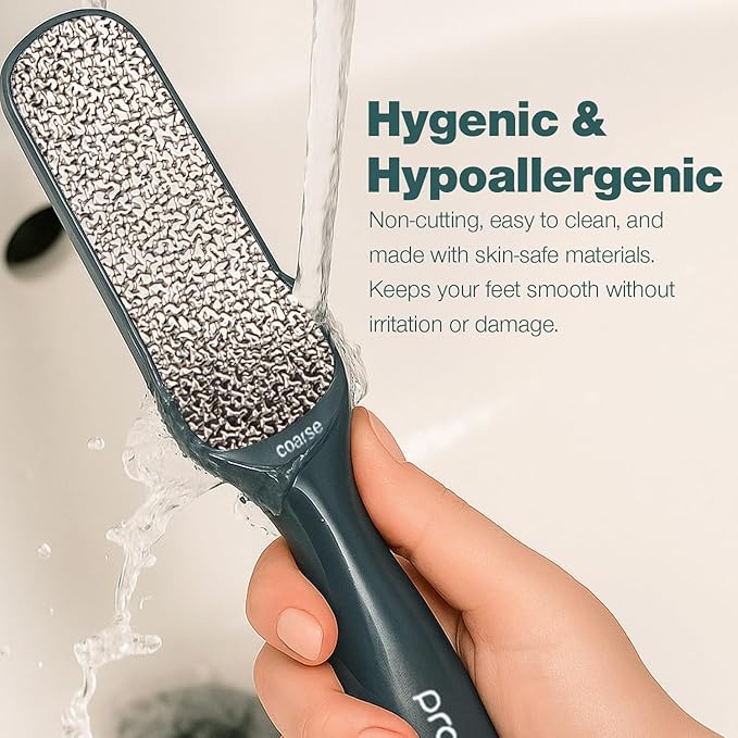 Probelle Double Sided Multidirectional Nickel Foot File Callus Remover - Immediately Reduces calluses and Corns to Powder for Instant Results, Safe Tool (Dark Grey)-VivaGrace Women