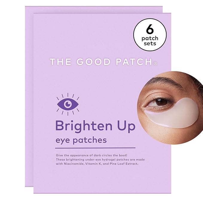 The Good Patch Brighten Up Hydrogel Under Eye Patches for Dark Circles and Puffy Eyes, Made with Niacinamide, Vitamin K, Pine Leaf Extract, Clinically Proven (6 Total Patch Sets)-VivaGrace Women