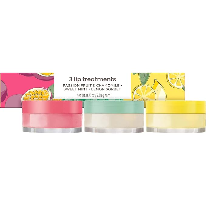 Burt's Bees Lip Mask Set- Overnight Intensive Treatment Revives & Nourishes for All Day Hydration, College Back to School Dorm Essentials, Passion Fruit & Chamomile, Sweet Mint & Lemon Sorbet-VivaGrace Women