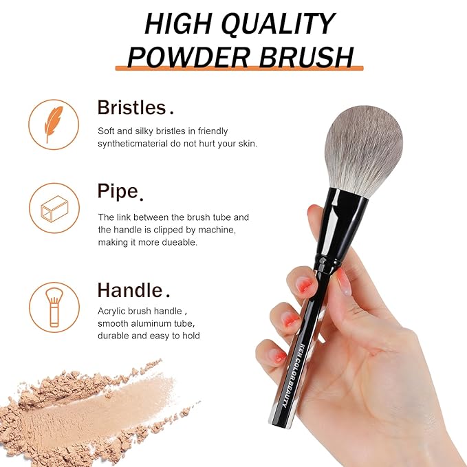 KENCOLOR Premium 13-Piece Makeup Brush Set with PU Travel Pouch – High-End Acrylic Handle, Soft Synthetic & Natural Bristles, Dense & Non-Absorbent, for Flawless Application-VivaGrace Women