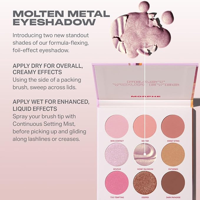 Morphe Forbidden Honey Artistry Palette - Foil-Effect Eyeshadow Palette with Matte, Shimmer & Foil Finishes - Pink & Brown Eyeshadow with Luminous Payoff (0.35 oz)-VivaGrace Women