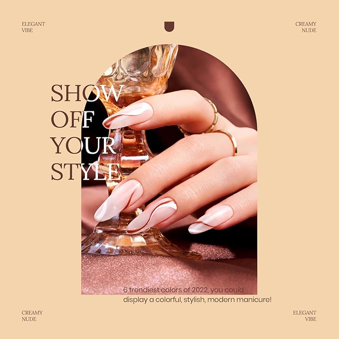 beetles Brown Gel Nail Polish Set Nude Gel Polish Nail Set 6 Colors Sandstorm Collection Peach Brown Natural Manicure Kit Soak Off Uv Led Lamp Needed for Women Gift Diy Home-VivaGrace Women