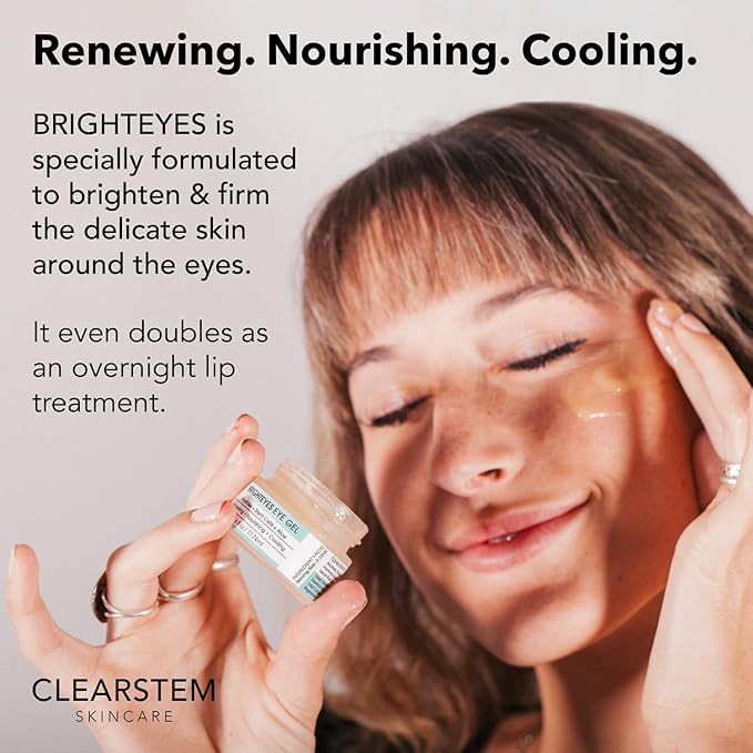 CLEARstem - BRIGHTEYES - Nourishing Anti-Aging Eye Gel - For Puffy Eyes, Crow's Feet, & Dark Circles - Made with Collagen, Stem Cells, Peptides & Aloe Vera - Vegan - Gluten Free - Men & Women - 0.6 oz-VivaGrace Women