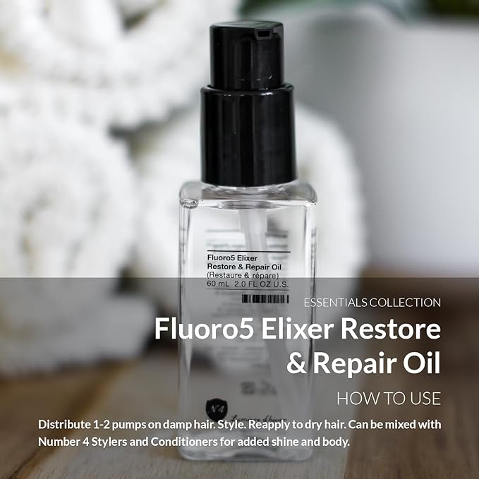 Number 4 Hair Oil, Fluoro5 Elixir Restore & Repair, Anti Frizz Serum for Damaged Hair, 2.0 oz – N4 Hair Care-VivaGrace Women
