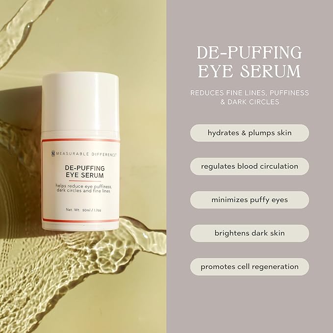 Measurable Difference De-puffing Eye Serum - Hydrating & Illuminating Treatment for Dark Circles, Puffiness, and Wrinkles-VivaGrace Women