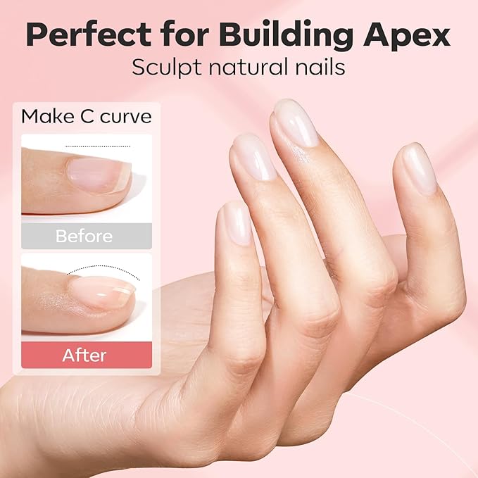 modelones Builder Nail Gel with Nail Dehydrator and Primer, 3Pcs Rose Nude Pink LED Gel Builder Polish Base Coat Acid Free Prep Dehydrate & Bond Primer for Thickening Apex Building 10ml Home DIY Salon-VivaGrace Women