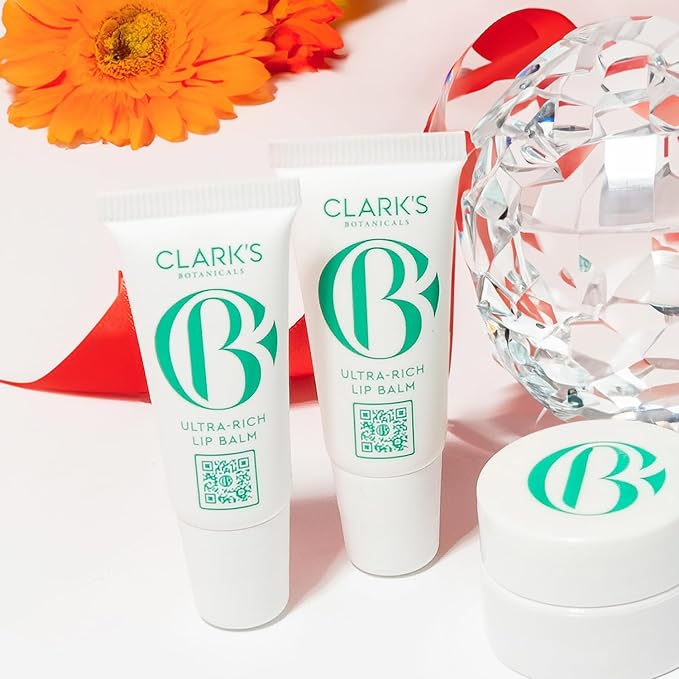 Clark's Botanicals Mini Ultra Rich Lip Balm: Travel Size Plumping Moisturizer with Collagen and Shea, Mango & Avocado Butter + Vitamin E, Stimulating Organic Lip Treatment | 0.13 fl oz (Pack of 2)-VivaGrace Women