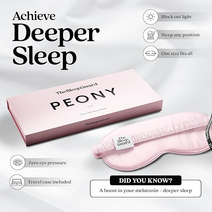 Pure Silk Sleep Mask [100% 6A Mulberry Silk, 22 Momme] Light Blocking Travel Essentials. Eye Masks for Sleeping. Black Oeko-Tex Blindfold. Eye Covers for Men & Women-VivaGrace Women