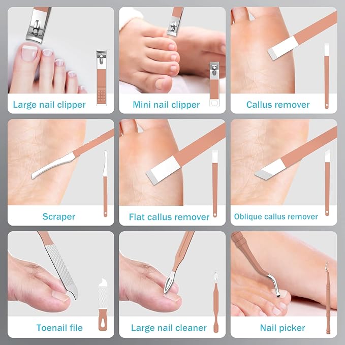 Manicure Set Personal Care, Nail Clipper Kit, Professional Nail Clipper Pedicure Set, Nail Tools with Luxurious Travel Case, Gifts for Men Women Family Friend, 31 Pieces (Pink)-VivaGrace Women