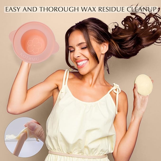 KOTAMU Waxing Kit-Professional Wax Warmer for Women& Men Hair Removal,Black Waxing Machine With Silicone Pot, Sensitive Skin Friendly Body Wax Kit Ideal for Face Bikin Brazilian Leg Home Salon-VivaGrace Women