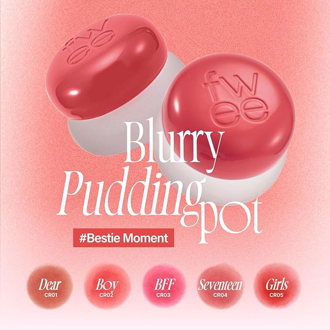 Lip&Cheek Blurry Pudding Pot | Bestie Moment - Girls | Makeup Blush, Buildable Lightweight, Multi-Use Soft Matte Finish | 5g-VivaGrace Women