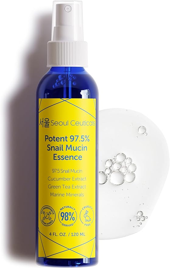 SeoulCeuticals Korean Face Mist 97.5% Snail Mucin Essence - K Beauty Skincare Facial Spray - Cucumber Extract + Marine Minerals + Green Tea + Aloe 4oz-VivaGrace Women