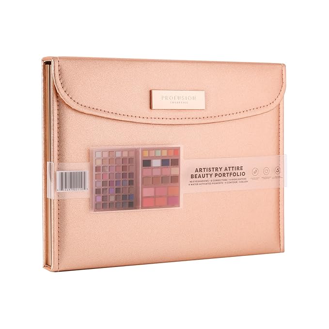 Profusion Cosmetics Artistry Attire 72pc Beauty Portfolio and complete Beauty Arsenal with Eyeshadows, Highlighters, and More in One, Versatile Beauty Essential with an All in One Makeup Kit-VivaGrace Women